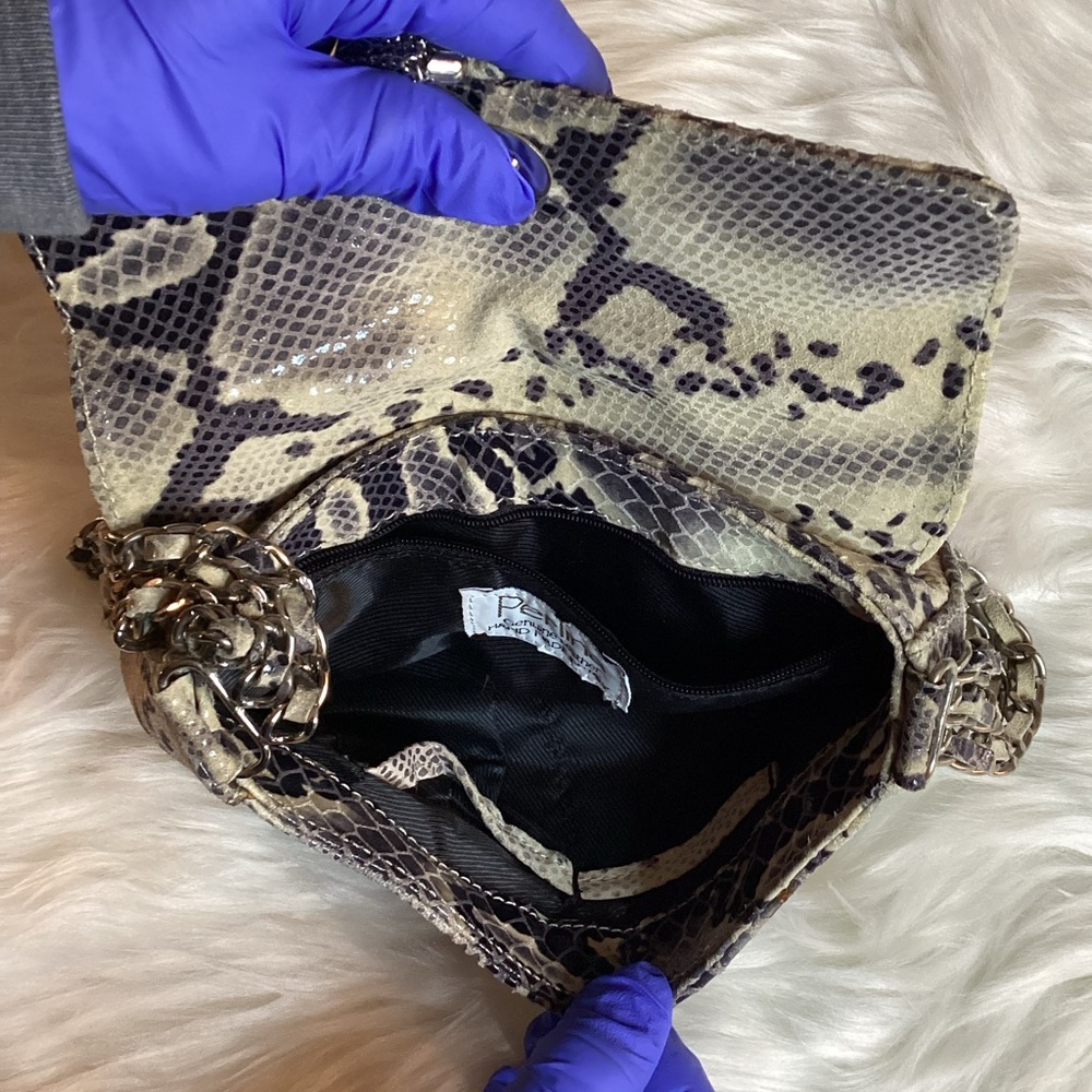 Perlina Genuine Leather Python Handbag - Excellen… - image 6